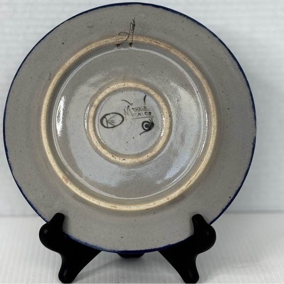 Ken Edwards Stoneware Pottery Bird Flowers Butterfly Plate Tonala Mexico 8” - Picture 2 of 6